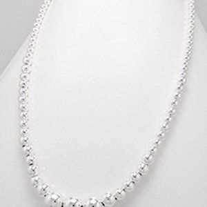 925 Sterling Silver Graduated Bead Necklace
